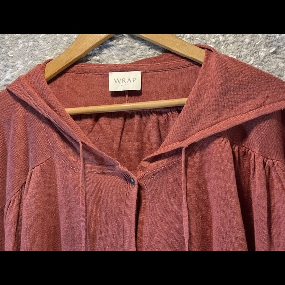 Wrap London Knit Linen Hoodie Chili - Picture 8 of 9
